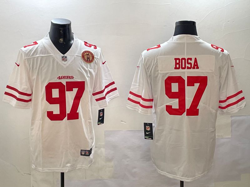 Men San Francisco 49ers #97 Bosa White Second generation 2024 Nike Limited NFL Jersey style 5->kansas city chiefs->NFL Jersey